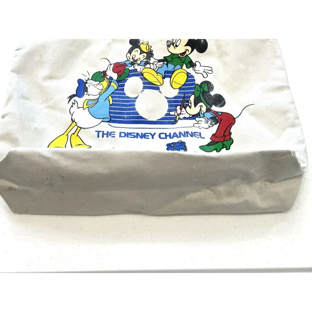 Vintage 1994 Disney Channel Bucket Draw String Beach Bag Mickey‎ Mouse Travel